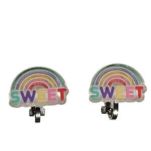 Sweet Rainbow Pride Clip-On Earrings Statement Fashion Costume Jewelry Women